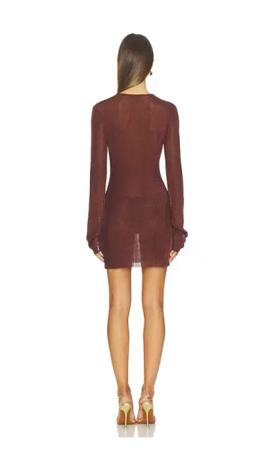 SEROYA Emeri Metallic Knit Mini Dress | Thumbnail 3