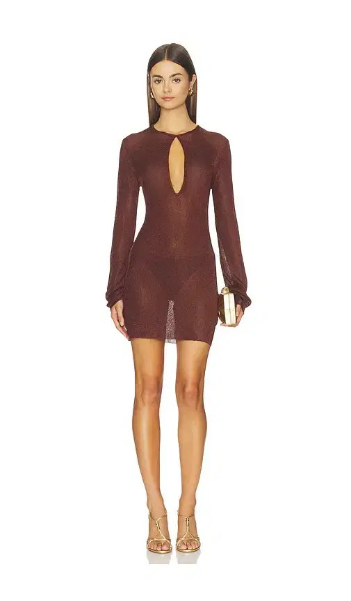 SEROYA Emeri Metallic Knit Mini Dress