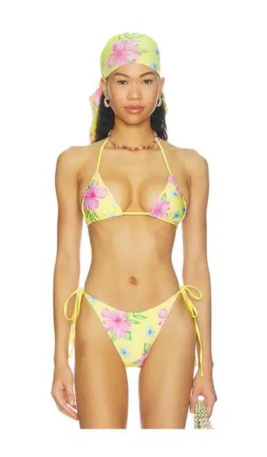 Frankies Bikinis Nick Beaded Satin Bikini Top | Thumbnail 1 Frankies Bikinis Nick Beaded Satin Bikini Top | Thumbnail 1