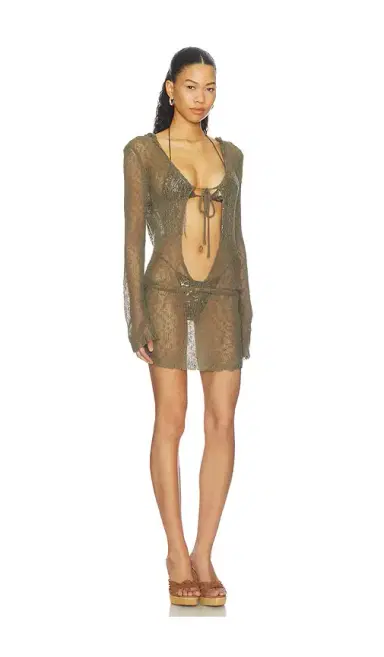 Jaded London Knit Hooded Cutout Mini Dress | Thumbnail 2