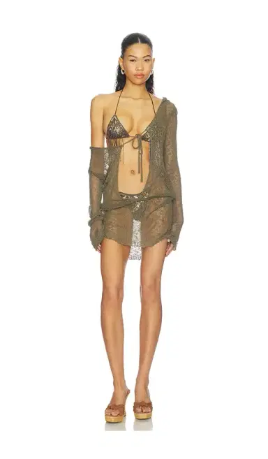 Jaded London Knit Hooded Cutout Mini Dress | Thumbnail 4