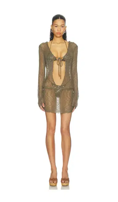 Jaded London Knit Hooded Cutout Mini Dress | Thumbnail 1