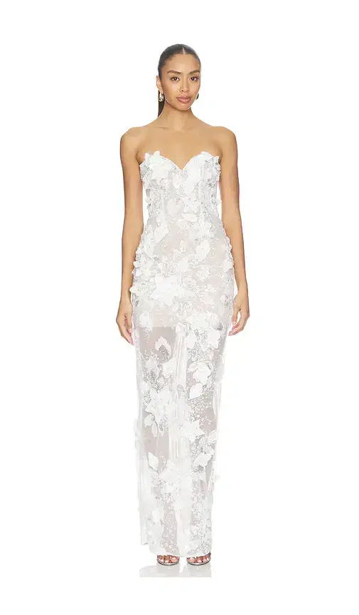 Bronx and Banco Dahlia Bridal Strapless Maxi Dress