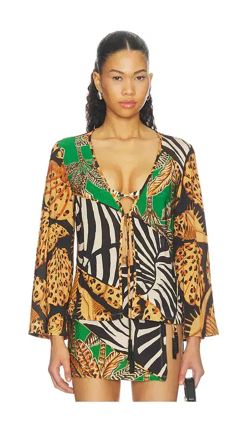 FARM Rio Open Front Blouse
