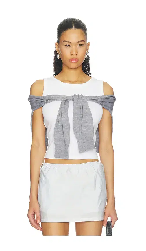 Alexander Wang Pre-styled Tank Top With Draped Cardigan