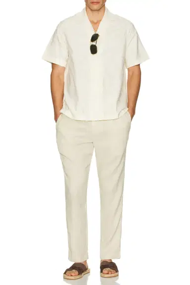 Frescobol Carioca Oscar Linen Chino Pant | Thumbnail 5