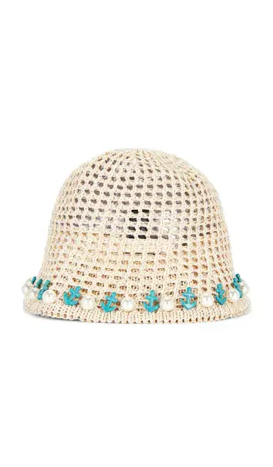 Lele Sadoughi Maya Pearl Anchor Bucket Hat | Thumbnail 2 Lele Sadoughi Maya Pearl Anchor Bucket Hat | Thumbnail 2