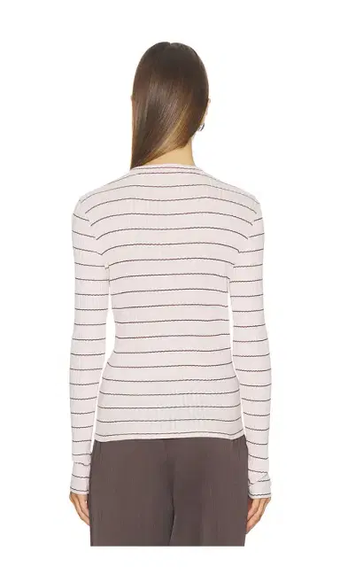 Vince Rib Stripe Long Sleeve Crew | Thumbnail 3