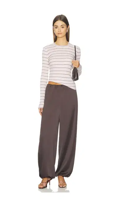 Vince Rib Stripe Long Sleeve Crew | Thumbnail 4