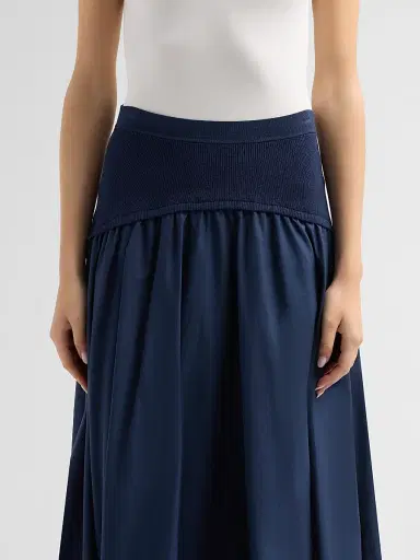Simkhai Women's Ovie Cotton Midi Skirt - Midnight - Size XL | Thumbnail 5 Simkhai Women's Ovie Cotton Midi Skirt - Midnight - Size XL | Thumbnail 5