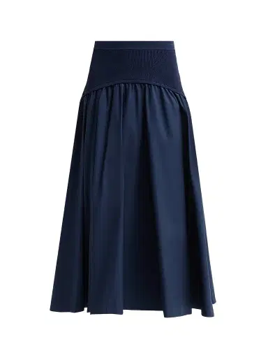 Simkhai Women's Ovie Cotton Midi Skirt - Midnight - Size XL | Thumbnail 1 Simkhai Women's Ovie Cotton Midi Skirt - Midnight - Size XL | Thumbnail 1