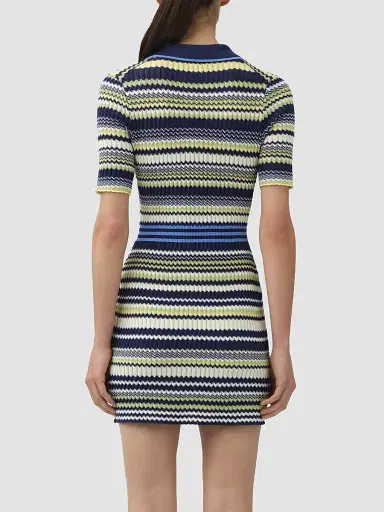 Simkhai Women's Lira Chevron Polo Wrap Mini Dress - Midnight Multi - Size XL | Thumbnail 3 Simkhai Women's Lira Chevron Polo Wrap Mini Dress - Midnight Multi - Size XL | Thumbnail 3