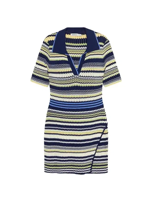 SIMKHAI Women's Lira Chevron Polo Wrap Mini Dress - Midnight Multi