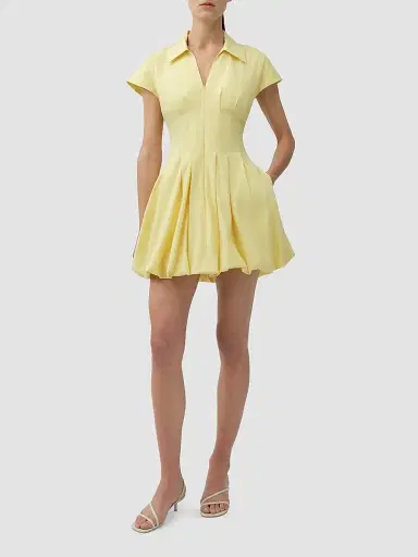 Simkhai Women's Lirinne Bubble-Hem Mini Dress | Thumbnail 2 Simkhai Women's Lirinne Bubble-Hem Mini Dress | Thumbnail 2