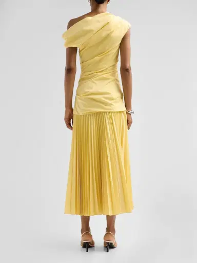 Simkhai Women's Ammalie Ruched Midi Dress - Golden Haze - Size 14 | Thumbnail 3