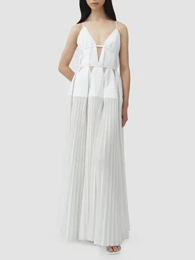 Simkhai Women's Selene Pleated Cotton Gown | Thumbnail 2 Simkhai Women's Selene Pleated Cotton Gown | Thumbnail 2