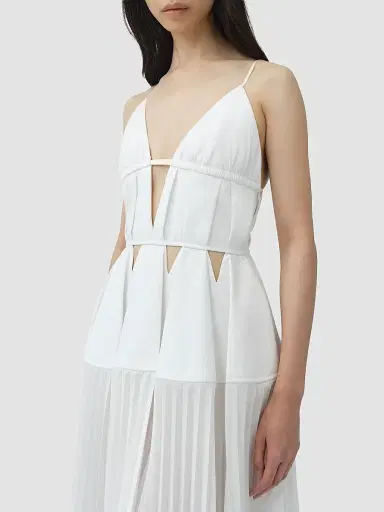 Simkhai Women's Selene Pleated Cotton Gown | Thumbnail 4 Simkhai Women's Selene Pleated Cotton Gown | Thumbnail 4