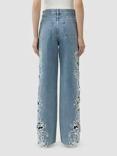 Simkhai Women's Porter Embroidered Jeans - Light Indigo - Size 32 | Thumbnail 3
