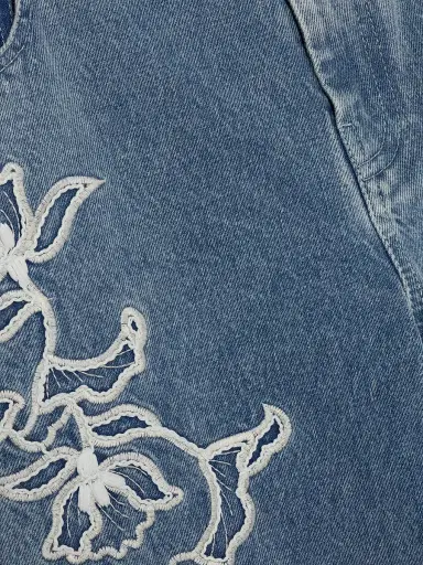 Simkhai Women's Porter Embroidered Jeans - Light Indigo - Size 32 | Thumbnail 6