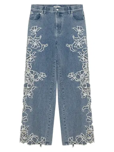 Simkhai Women's Porter Embroidered Jeans - Light Indigo - Size 32 | Thumbnail 1