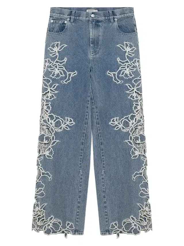 SIMKHAI Women's Porter Embroidered Jeans - Light Indigo
