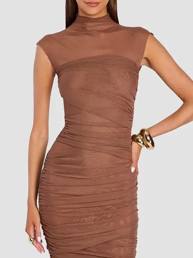SEROYA Women's Rosie Draped Maxi Dress | Thumbnail 4