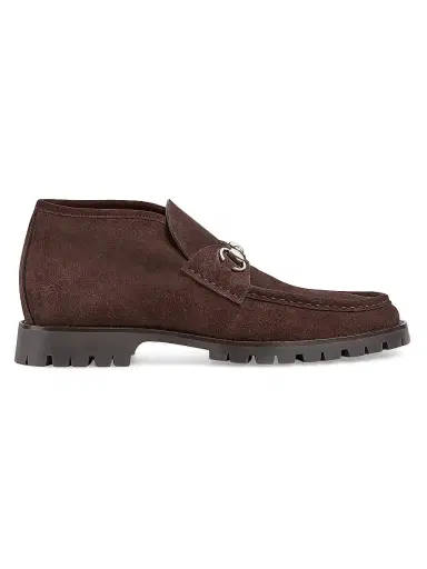 Gucci Men's Sylke Horsebit Suede Ankle Boots | Thumbnail 1 Gucci Men's Sylke Horsebit Suede Ankle Boots | Thumbnail 1