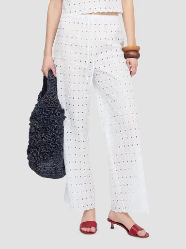 Hill House Home Women's The Giovanna Pants - White Diamond Eyelet - Size XXL | Thumbnail 2
