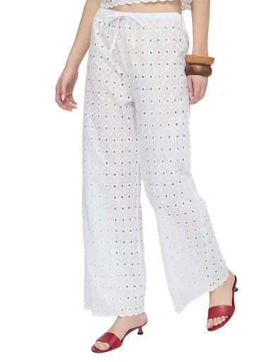 Hill House Home Women's The Giovanna Pants - White Diamond Eyelet - Size XXL | Thumbnail 1