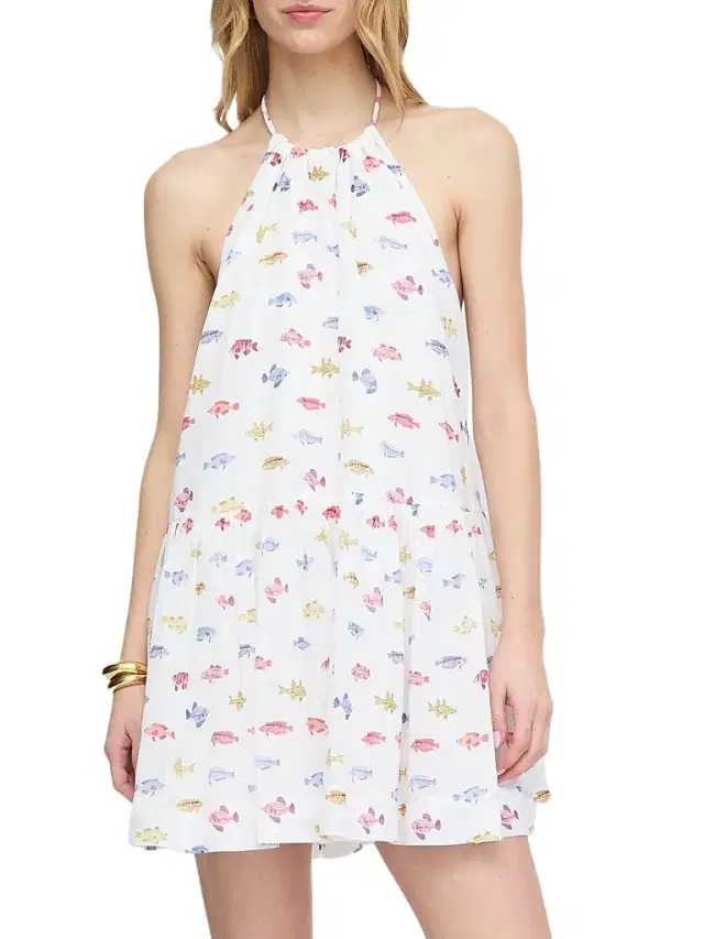 Hill House Home Women's The Sol Tunic Dress - White Rainbow Fish