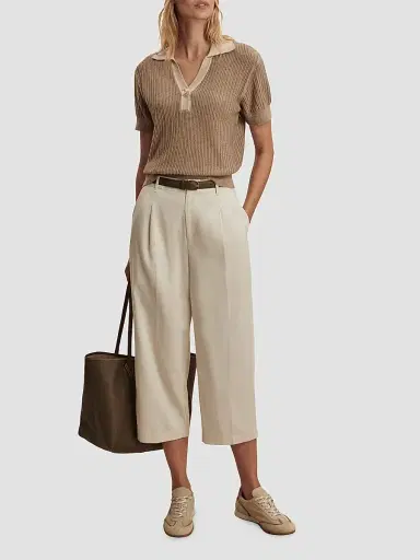 Varley Women's Perrine Cotton Polo Sweater - Sepia Twist | Thumbnail 2