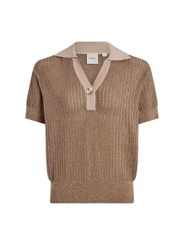 Varley Women's Perrine Cotton Polo Sweater - Sepia Twist