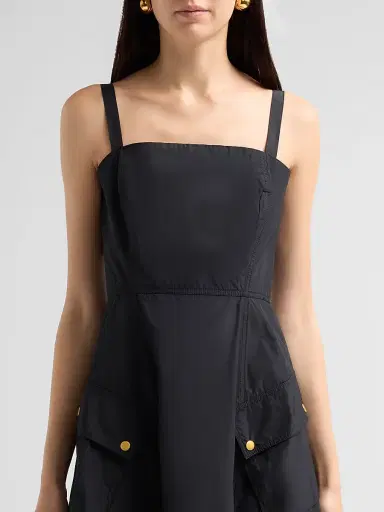 L'AGENCE Women's Ayela A-Line Midi Dress - Black Gold | Thumbnail 5 L'AGENCE Women's Ayela A-Line Midi Dress - Black Gold | Thumbnail 5