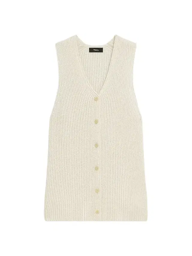 Theory Women's Full Cardi Rib-Knit Cotton Vest -