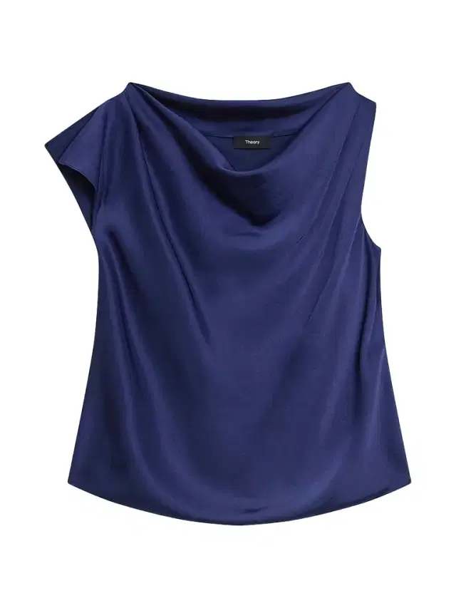 Theory Women's Cowlneck Satin Blouse - Sapphire Navy