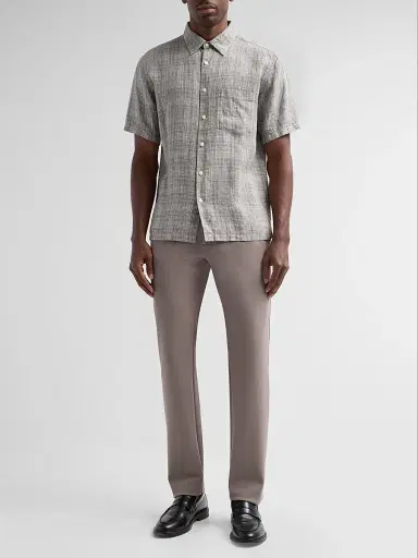 Theory Men's Irving Plaid Linen Shirt | Thumbnail 2 Theory Men's Irving Plaid Linen Shirt | Thumbnail 2