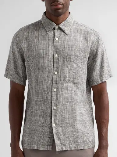 Theory Men's Irving Plaid Linen Shirt | Thumbnail 5 Theory Men's Irving Plaid Linen Shirt | Thumbnail 5