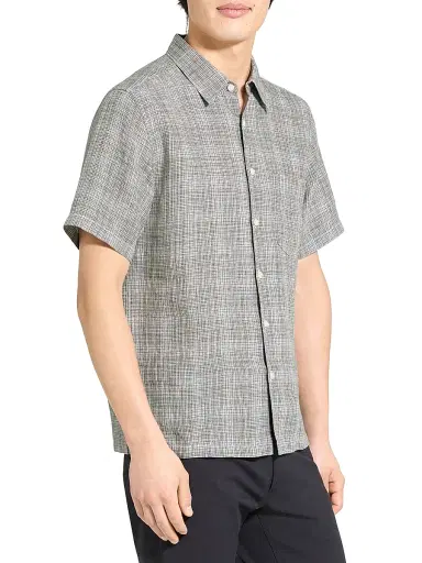 Theory Men's Irving Plaid Linen Shirt | Thumbnail 7 Theory Men's Irving Plaid Linen Shirt | Thumbnail 7