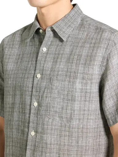 Theory Men's Irving Plaid Linen Shirt | Thumbnail 8 Theory Men's Irving Plaid Linen Shirt | Thumbnail 8