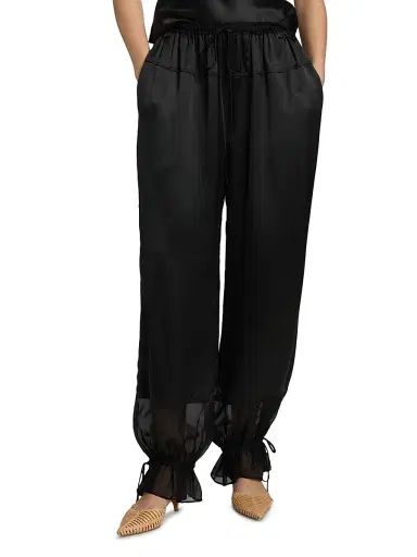 Ulla Johnson Women's Camile Silk Cinched Pants | Thumbnail 3 Ulla Johnson Women's Camile Silk Cinched Pants | Thumbnail 3