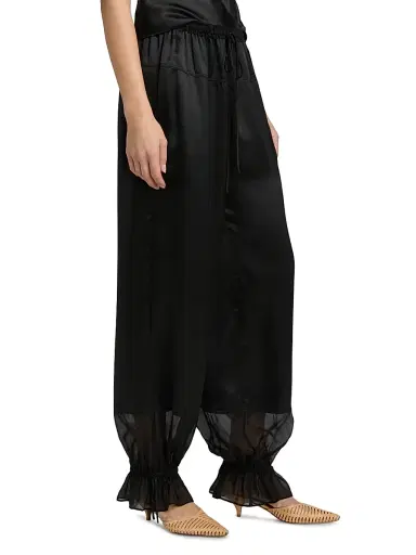 Ulla Johnson Women's Camile Silk Cinched Pants | Thumbnail 4 Ulla Johnson Women's Camile Silk Cinched Pants | Thumbnail 4