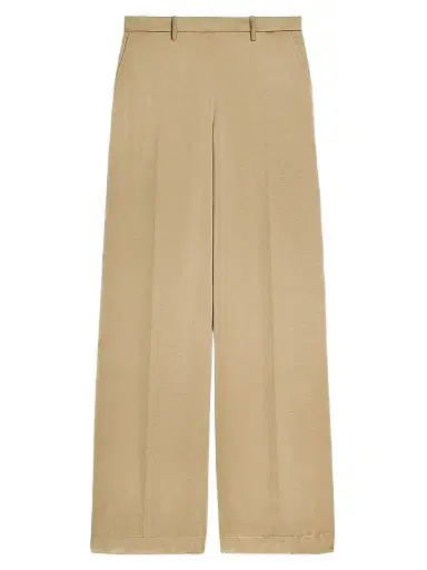 Theory Women's Elasticized Waistband Satin Wide-Leg Pants - Mocha Taupe - Size 16 | Thumbnail 1