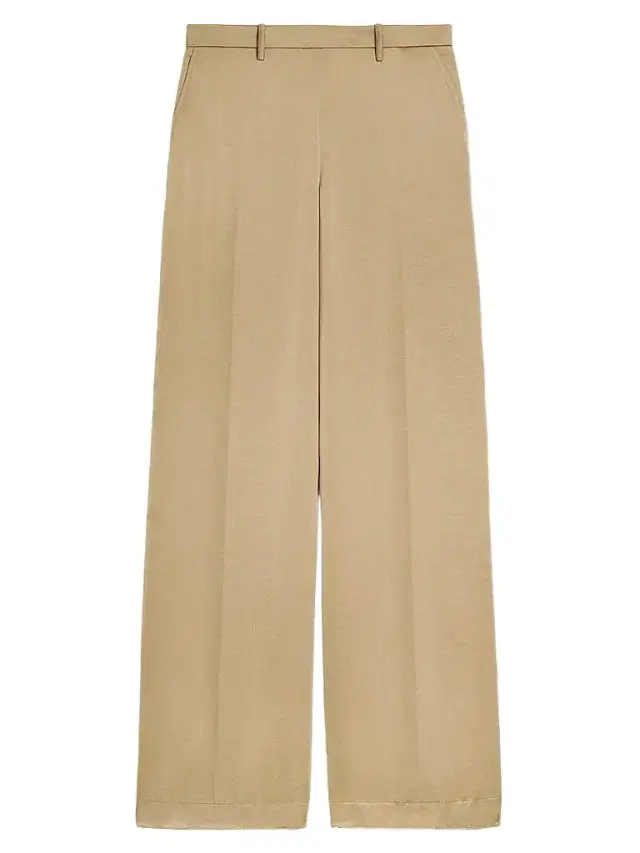 Theory Women's Elasticized Waistband Satin Wide-Leg Pants - Mocha Taupe
