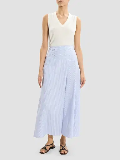 Theory Women's Striped Cotton-Blend Maxi Skirt - Blue Multi | Thumbnail 2 Theory Women's Striped Cotton-Blend Maxi Skirt - Blue Multi | Thumbnail 2