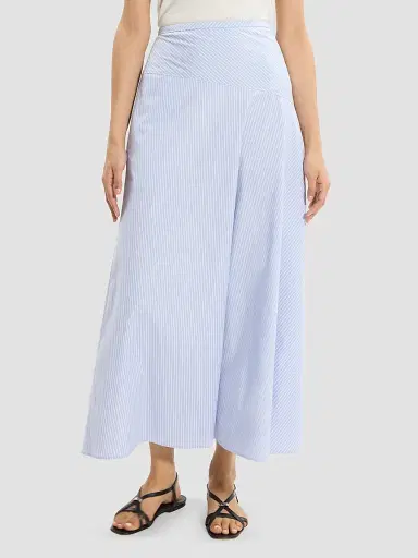 Theory Women's Striped Cotton-Blend Maxi Skirt - Blue Multi | Thumbnail 4 Theory Women's Striped Cotton-Blend Maxi Skirt - Blue Multi | Thumbnail 4