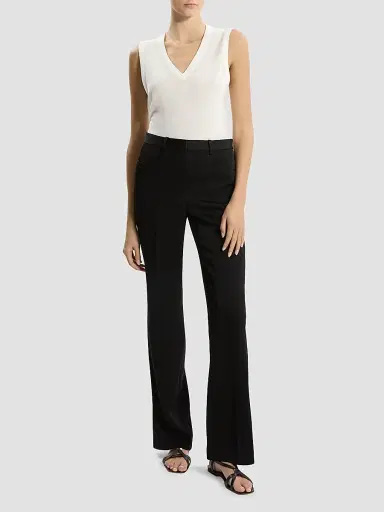 Theory Women's Satin Straight-Leg Pants - Black | Thumbnail 2 Theory Women's Satin Straight-Leg Pants - Black | Thumbnail 2
