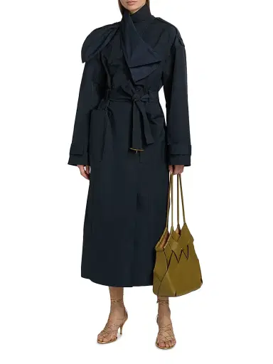 Ulla Johnson Women's Marcelle Trench Coat - Midnight - Size Large | Thumbnail 2