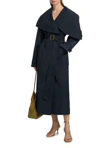 Ulla Johnson Women's Marcelle Trench Coat - Midnight - Size Large | Thumbnail 3