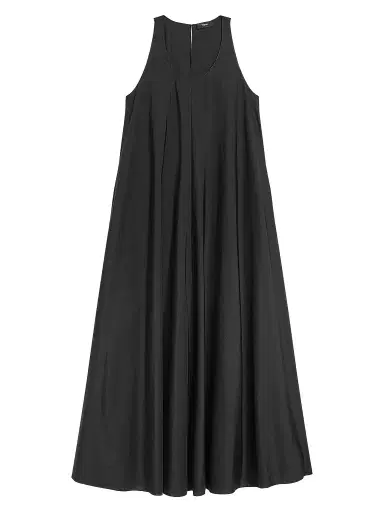 Theory Women's Scoopneck Cotton-Blend A-Line Maxi Dress - Black | Thumbnail 1 Theory Women's Scoopneck Cotton-Blend A-Line Maxi Dress - Black | Thumbnail 1