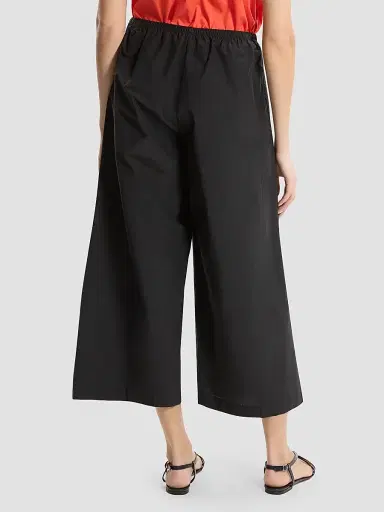 Theory Women's Cotton-Blend Wide-Leg Crop Pants - Black | Thumbnail 3 Theory Women's Cotton-Blend Wide-Leg Crop Pants - Black | Thumbnail 3